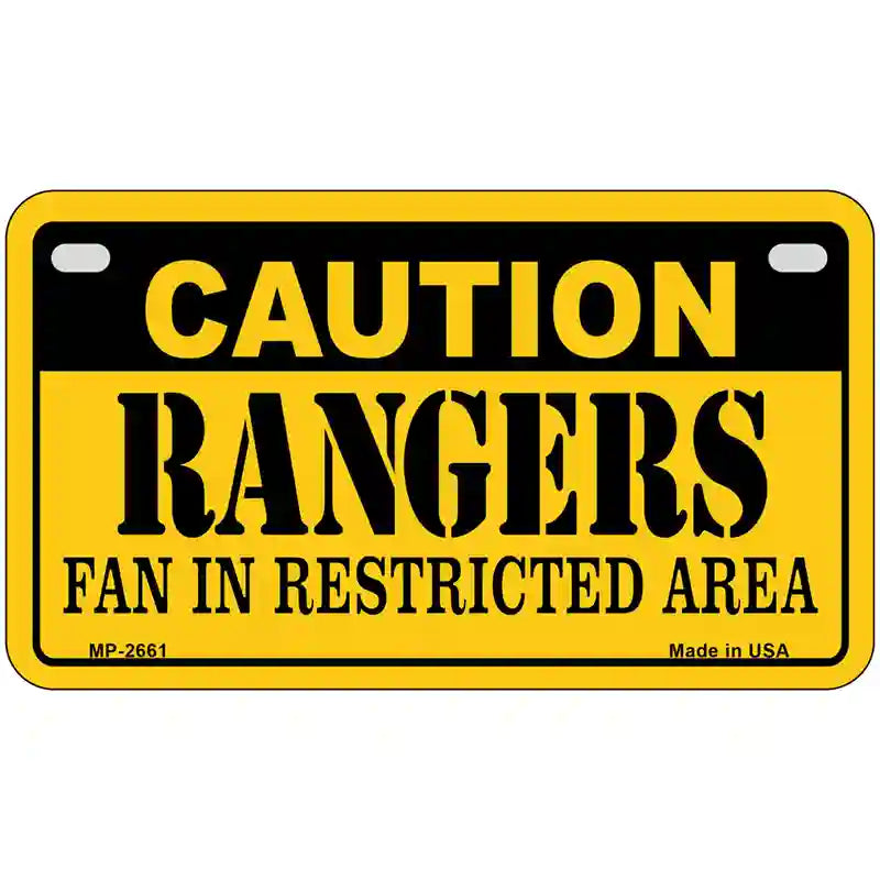 Caution Rangers Metal Novelty License Plate 7" x 4" (MP)