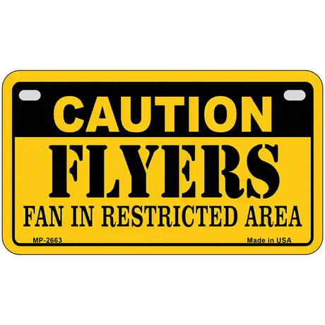 Caution Flyers Metal Novelty License Plate 7" x 4" (MP)