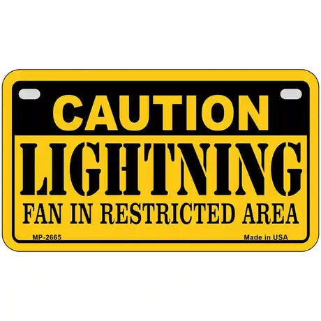 Caution Lightning Metal Novelty License Plate 7" x 4" (MP)