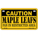 Caution Maple Leafs Metal Novelty License Plate 7" x 4" (MP)