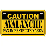 Caution Avalanche Metal Novelty License Plate 7" x 4" (MP)