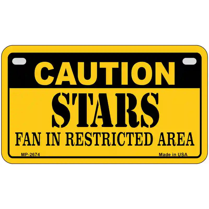 Caution Stars Metal Novelty License Plate 7" x 4" (MP)