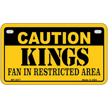 Caution Kings Metal Novelty License Plate 7" x 4" (MP)