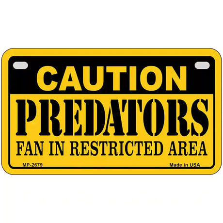 Caution Predators Metal Novelty License Plate 7" x 4" (MP)