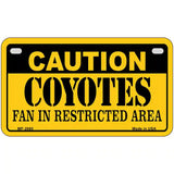 Caution Coyotes Metal Novelty License Plate 7" x 4" (MP)