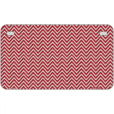 Red White Chevron Metal Novelty License Plate 7" x 4" (MP)