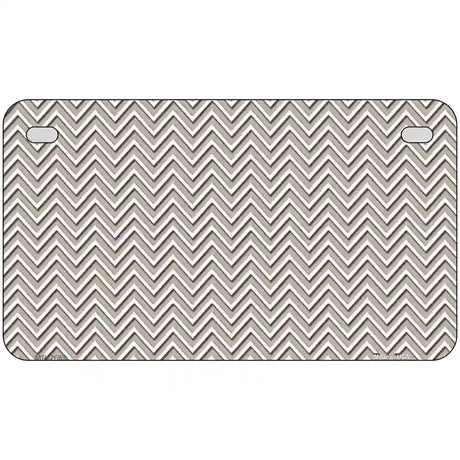 Tan White Chevron Metal Novelty License Plate 7" x 4" (MP)