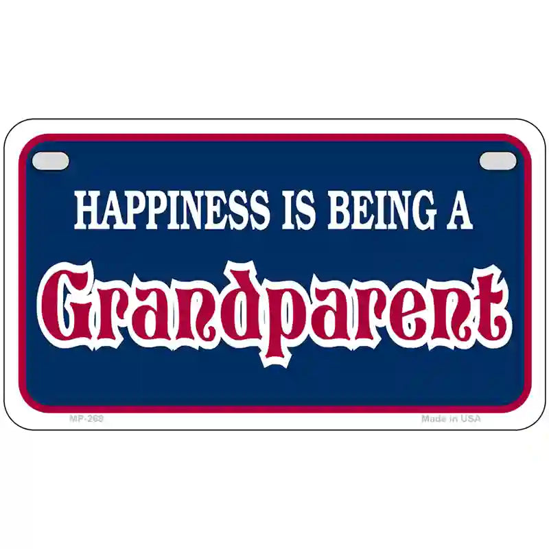 Happiness Being Grandparent Metal Novelty License Plate 7" x 4" (MP)