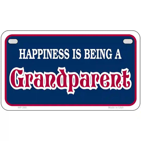 Happiness Being Grandparent Metal Novelty License Plate 7" x 4" (MP)