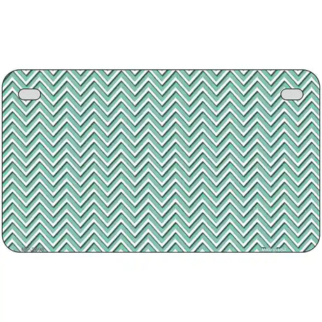 Mint White Chevron Metal Novelty License Plate 7" x 4" (MP)