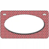 Red White Chevon White Center Oval Metal Novelty License Plate 7" x 4" (MP)