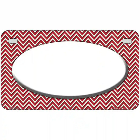 Red White Chevon White Center Oval Metal Novelty License Plate 7" x 4" (MP)