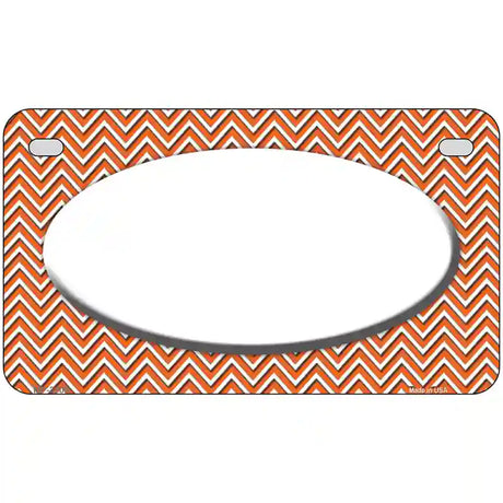 Orange White Chevon White Center Oval Metal Novelty License Plate 7" x 4" (MP)