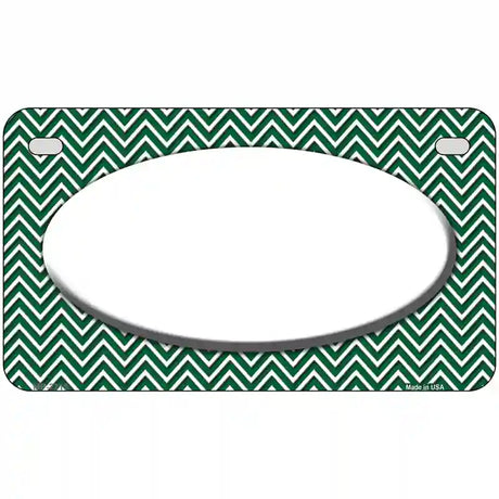 Green White Chevon White Center Oval Metal Novelty License Plate 7" x 4" (MP)