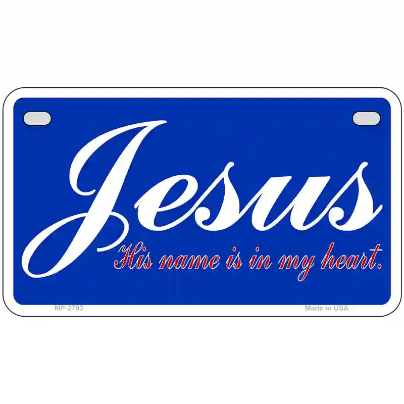 Jesus Blue Metal Novelty License Plate 7" x 4" (MP)