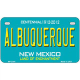 Albuquerque New Mexico Teal Novelty Metal License Plate 7" x 4" (MP)