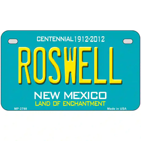 Roswell New Mexico Teal Novelty Metal License Plate 7" x 4" (MP)