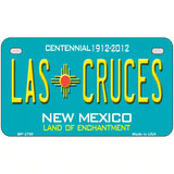 Las Cruces New Mexico Teal Novelty Metal License Plate 7" x 4" (MP)