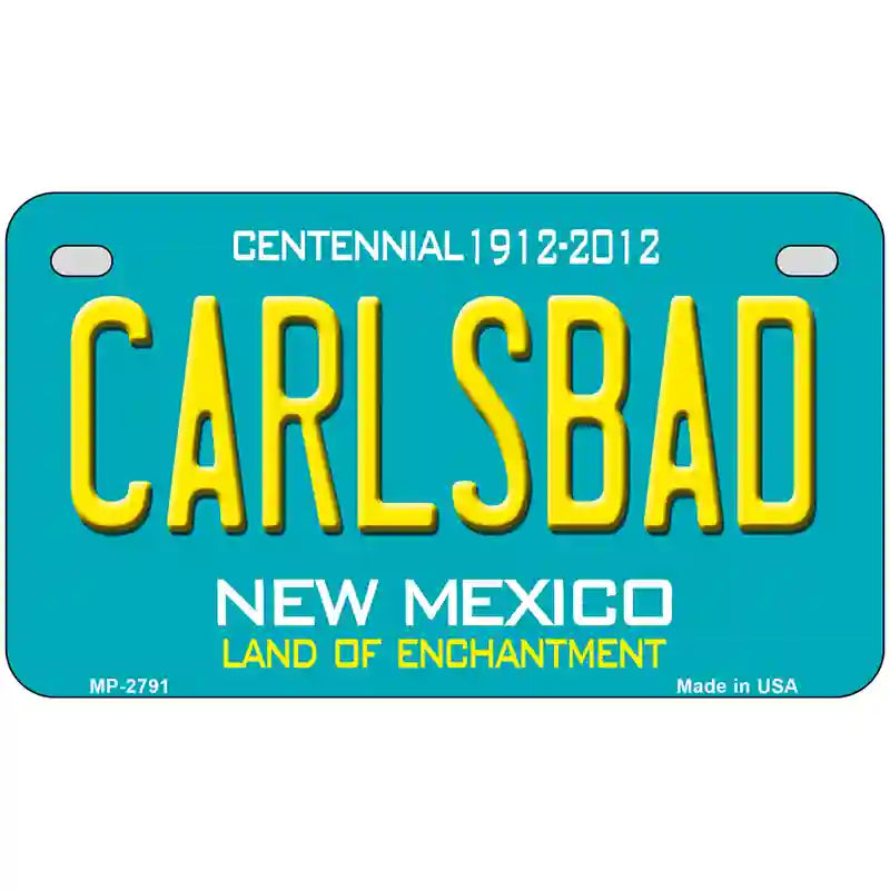 Carlsbad New Mexico Teal Novelty Metal License Plate 7" x 4" (MP)