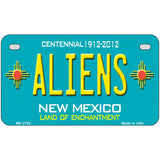 Aliens New Mexico Teal Novelty Metal License Plate 7" x 4" (MP)