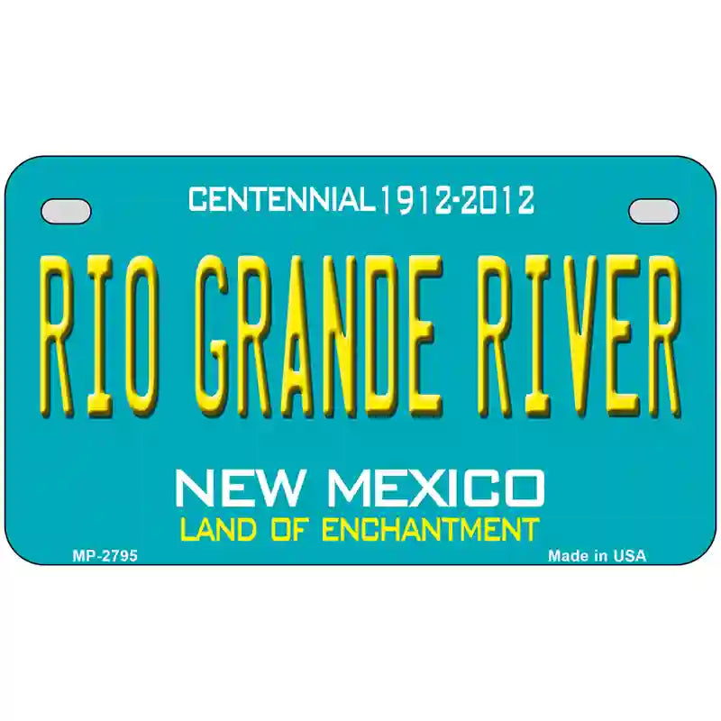 Rio Grande River New Mexico Teal Novelty Metal License Plate 7" x 4" (MP)