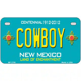 Cowboy New Mexico Teal Novelty Metal License Plate 7" x 4" (MP)