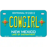 Cowgirl New Mexico Teal Novelty Metal License Plate 7" x 4" (MP)