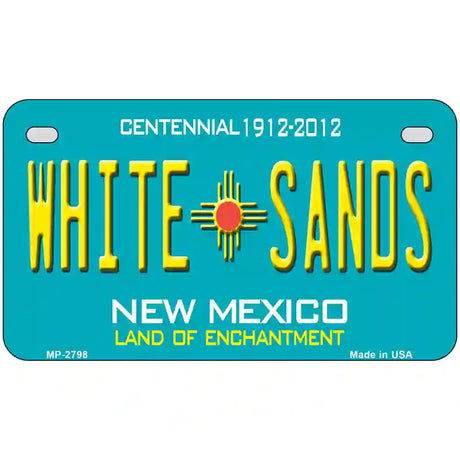 White Sands New Mexico Teal Novelty Metal License Plate 7" x 4" (MP)