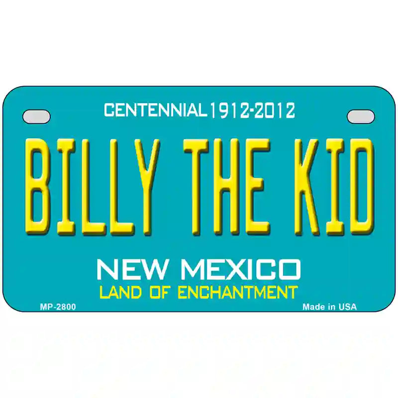 Billy The Kid New Mexico Teal Novelty Metal License Plate 7" x 4" (MP)