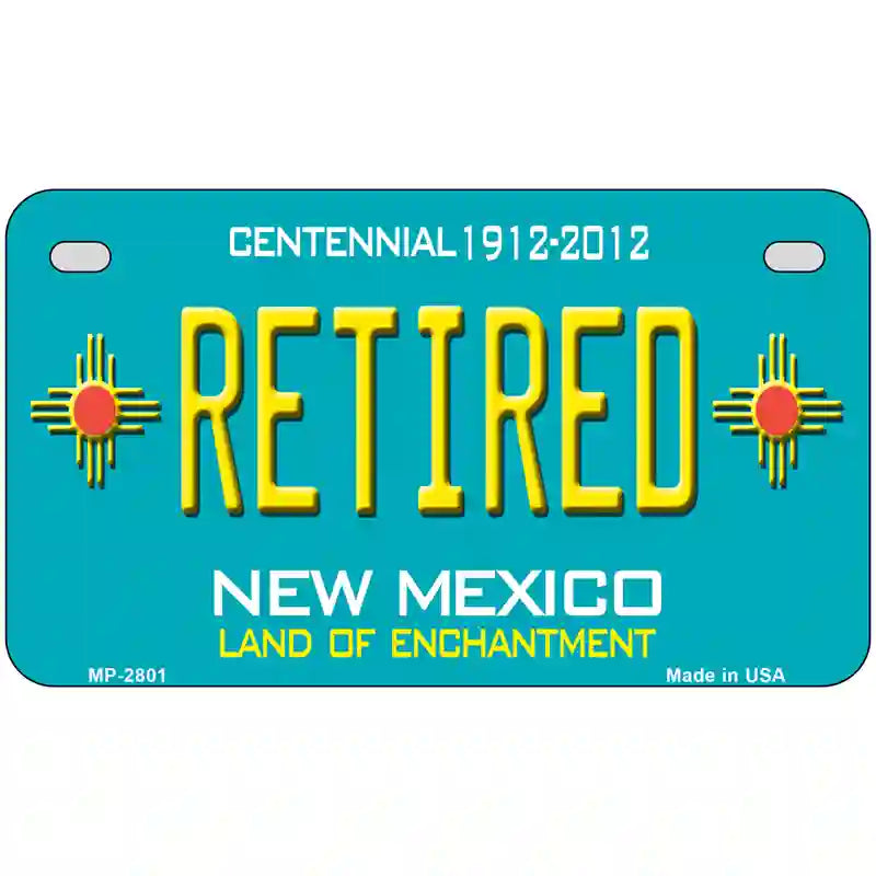 Retired New Mexico Teal Novelty Metal License Plate 7" x 4" (MP)