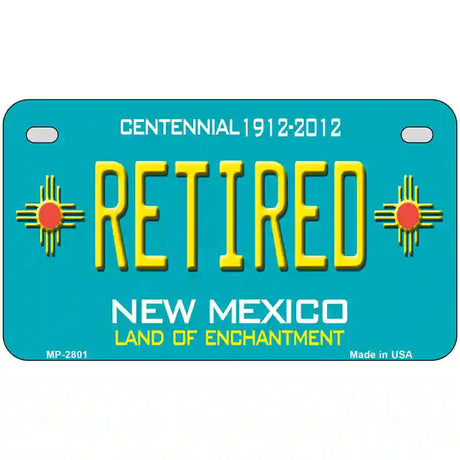 Retired New Mexico Teal Novelty Metal License Plate 7" x 4" (MP)