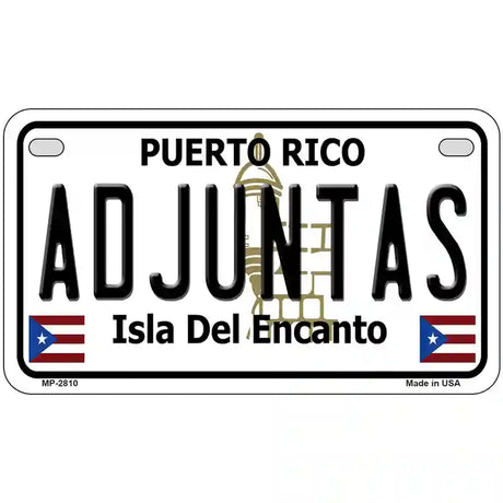 Adjuntas Metal Novelty License Plate 7" x 4" (MP)