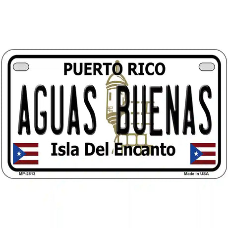 Aguas Buenas Puerto Rico Metal Novelty License Plate 7" x 4" (MP)