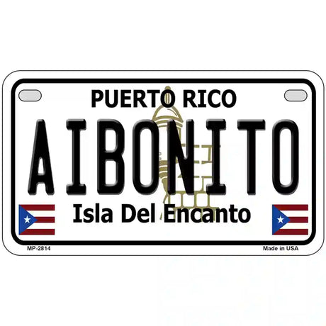 Aibonito Puerto Rico Metal Novelty License Plate 7" x 4" (MP)