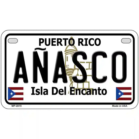 Anasco Puerto Rico Metal Novelty License Plate 7" x 4" (MP)