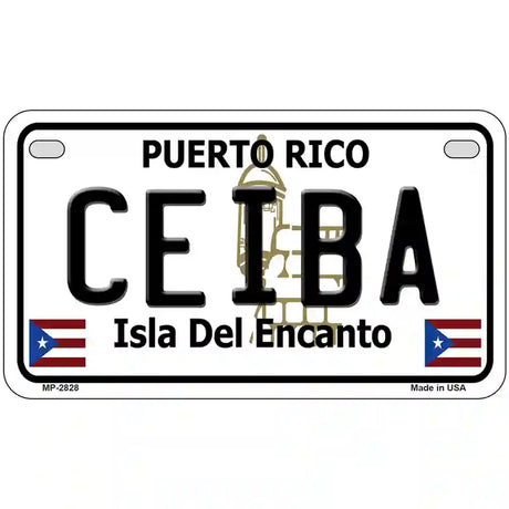 Ceiba Puerto Rico Metal Novelty License Plate 7" x 4" (MP)