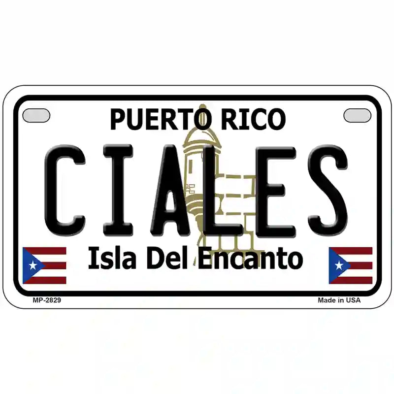 Ciales Puerto Rico Metal Novelty License Plate 7" x 4" (MP)