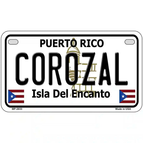 Corozal Puerto Rico Metal Novelty License Plate 7" x 4" (MP)