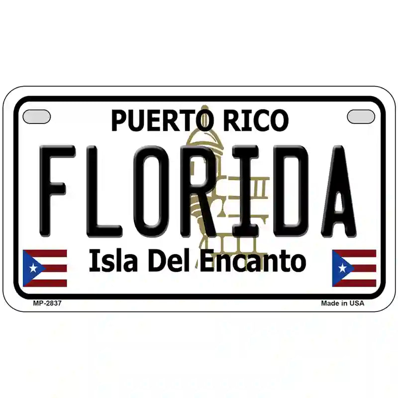 Florida Puerto Rico Metal Novelty License Plate 7" x 4" (MP)