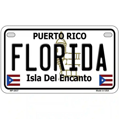 Florida Puerto Rico Metal Novelty License Plate 7" x 4" (MP)