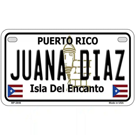 Juana Diaz Puerto Rico Metal Novelty License Plate 7" x 4" (MP)