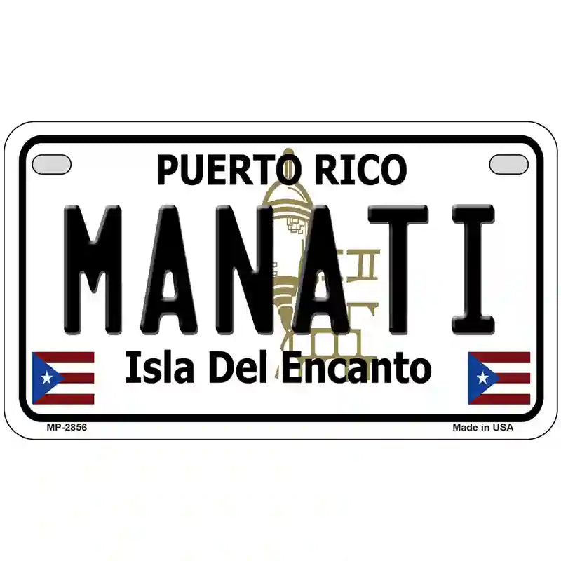 Manati Puerto Rico Metal Novelty License Plate 7" x 4" (MP)