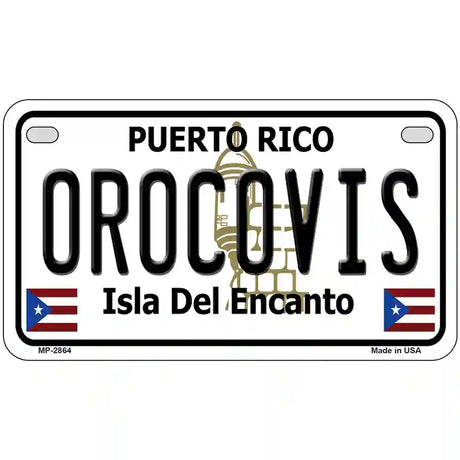 Orocovis Puerto Rico Metal Novelty License Plate 7" x 4" (MP)