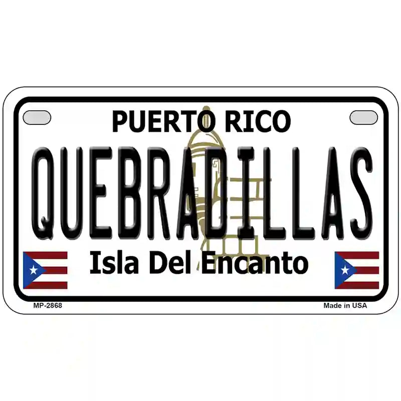 Quebradillas Puerto Rico Metal Novelty License Plate 7" x 4" (MP)