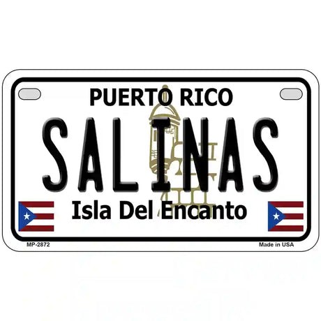 Salinas Puerto Rico Metal Novelty License Plate 7" x 4" (MP)