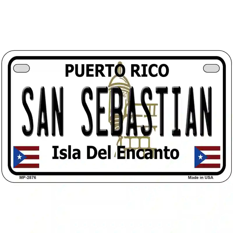 San Sebastian Puerto Rico Metal Novelty License Plate 7" x 4" (MP)