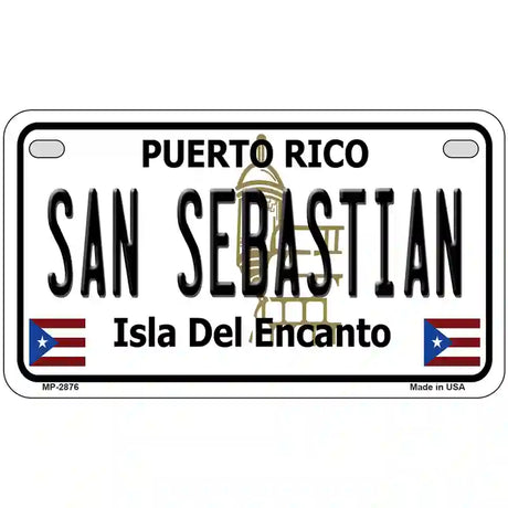 San Sebastian Puerto Rico Metal Novelty License Plate 7" x 4" (MP)