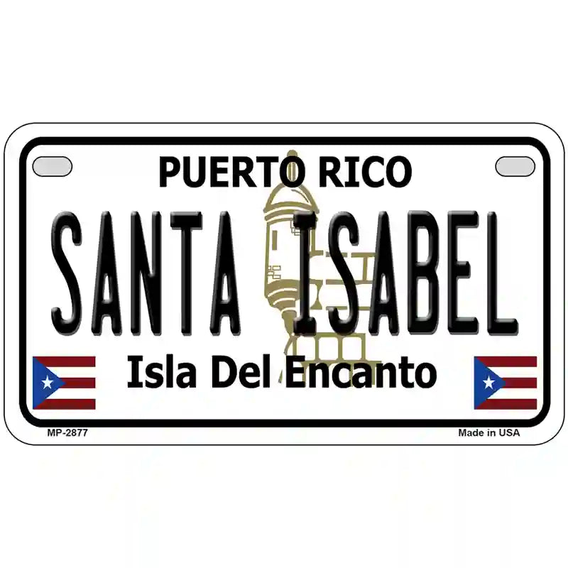 Santa Isabel Puerto Rico Metal Novelty License Plate 7" x 4" (MP)