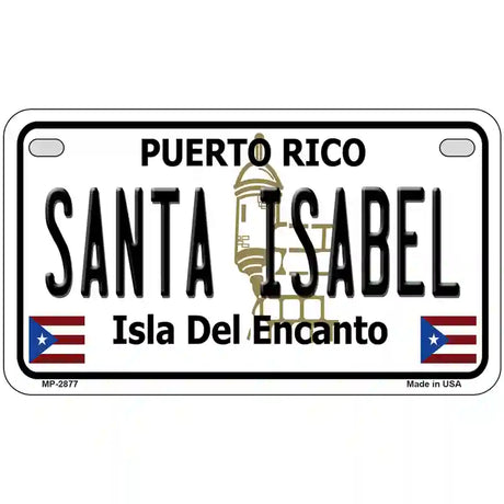 Santa Isabel Puerto Rico Metal Novelty License Plate 7" x 4" (MP)