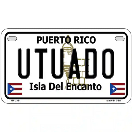 Utuado Puerto Rico Metal Novelty License Plate 7" x 4" (MP)